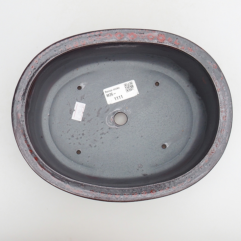 Ciotola bonsai in ceramica 23 x 19 x 7 cm, rosso-nero