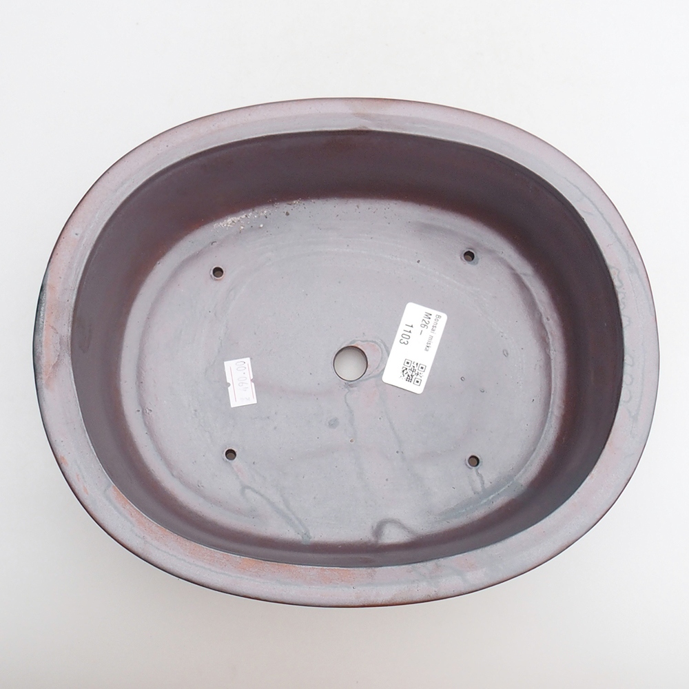 Ciotola bonsai in ceramica 25 x 20,5 x 8 cm, colore metallo