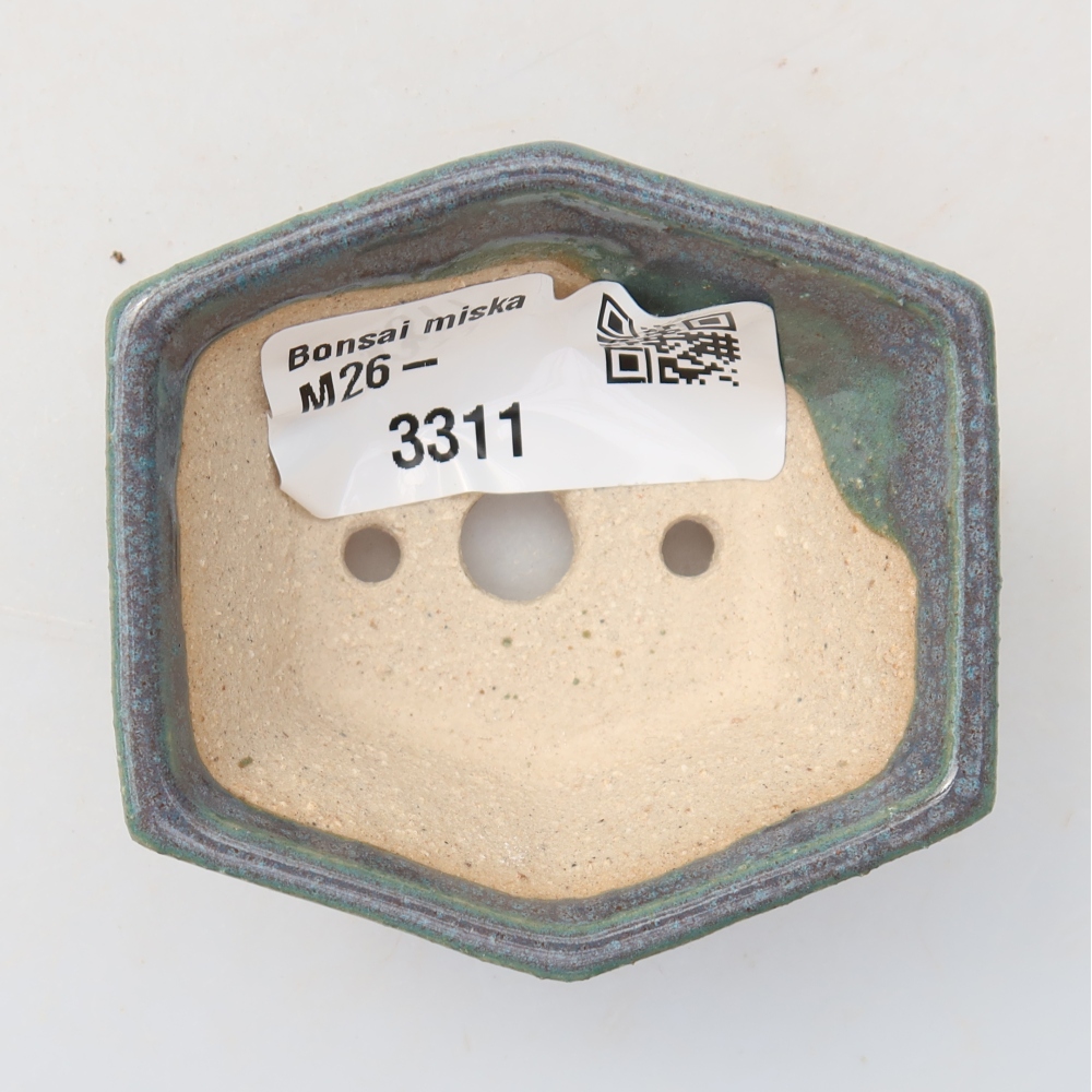 Vaso da bonsai in ceramica 6 x 5,5 x 2,5 cm, colore grigio
