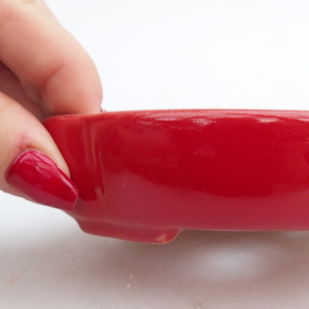 Ciotola bonsai in ceramica 26 x 26 x 8 cm, colore rosso