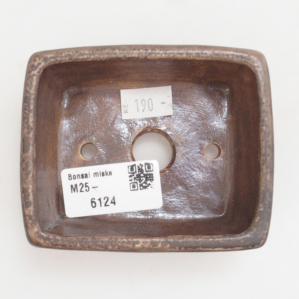 Ciotola per bonsai in ceramica 10 x 8,5 x 4 cm, marrone