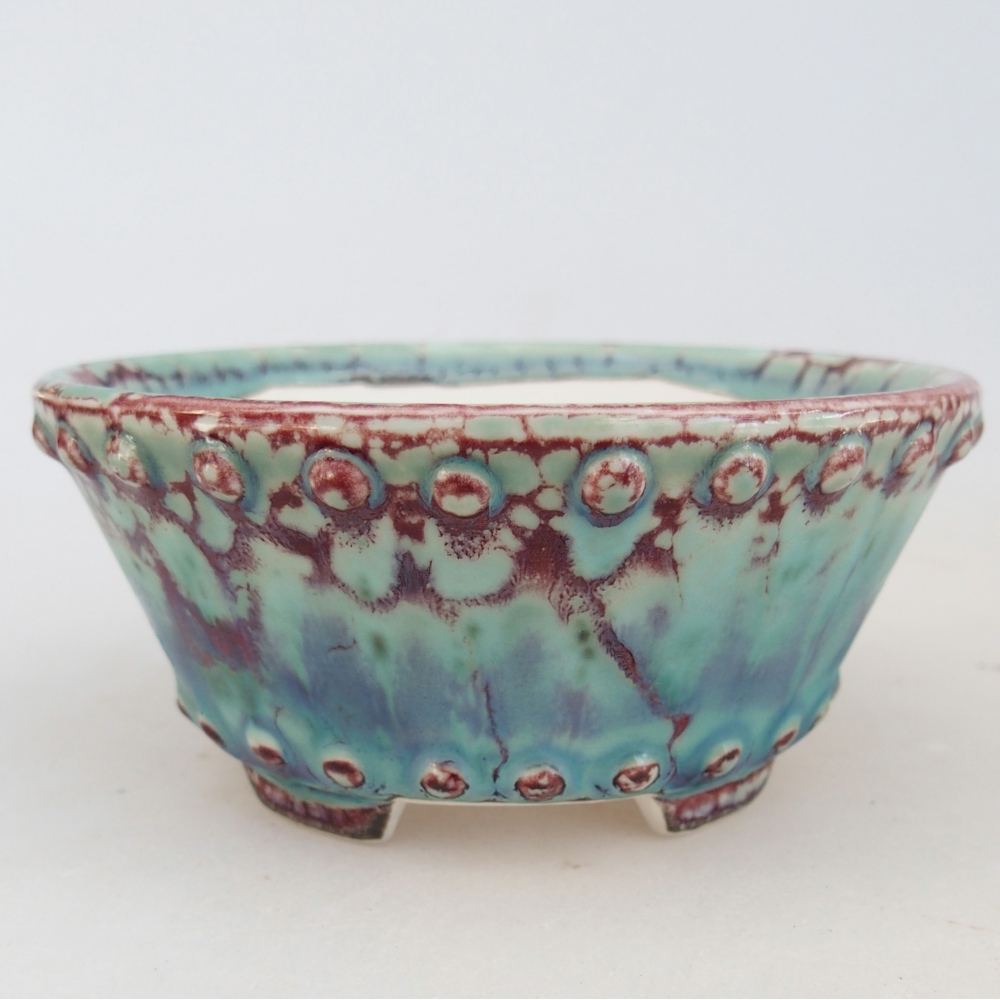 Ciotola per bonsai in ceramica 10,5 x 10,5 x 5 cm, verde