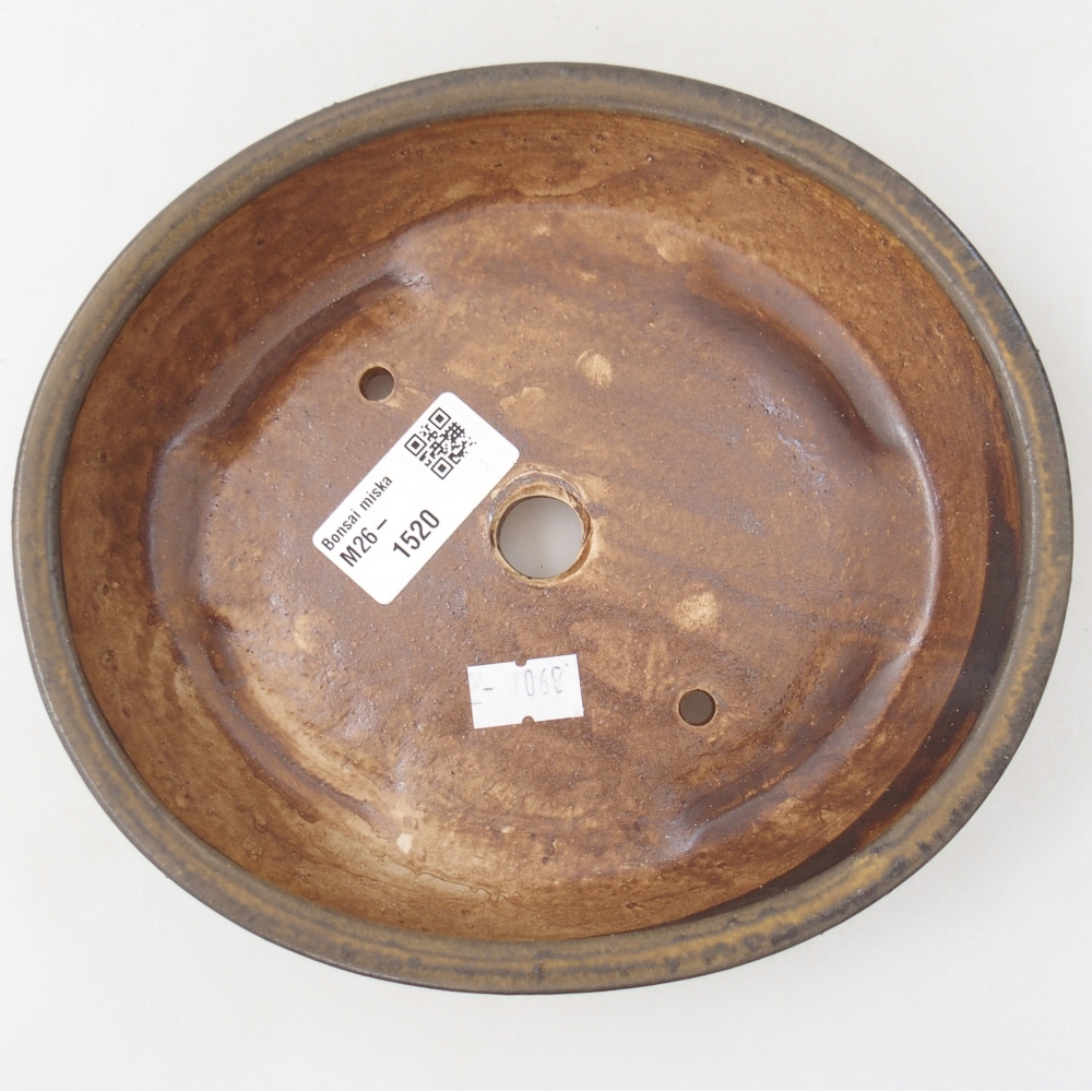 Ciotola per bonsai in ceramica 18,5 x 16,5 x 4,5 cm, marrone