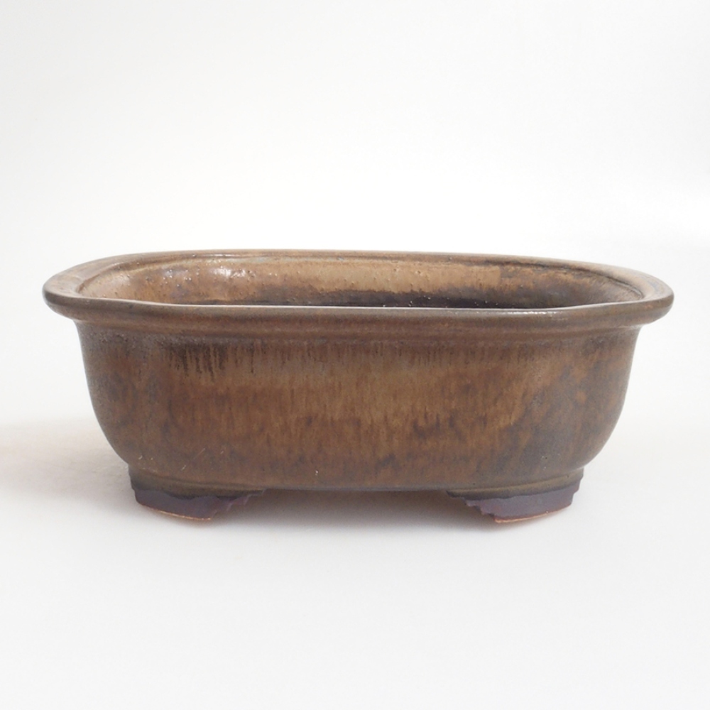 Ciotola per bonsai in ceramica 10 x 8,5 x 4 cm, marrone