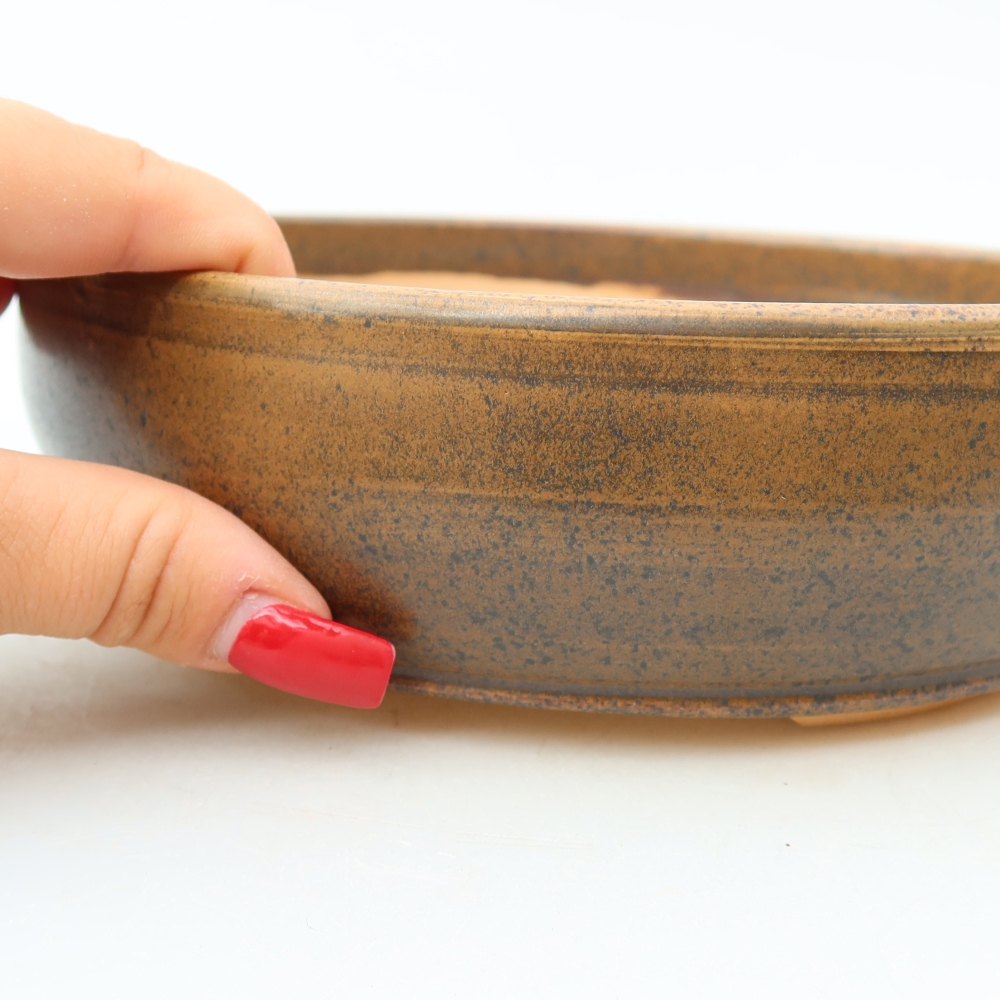 Vaso da bonsai in ceramica 19 x 19 x 5,5 cm, colore marrone
