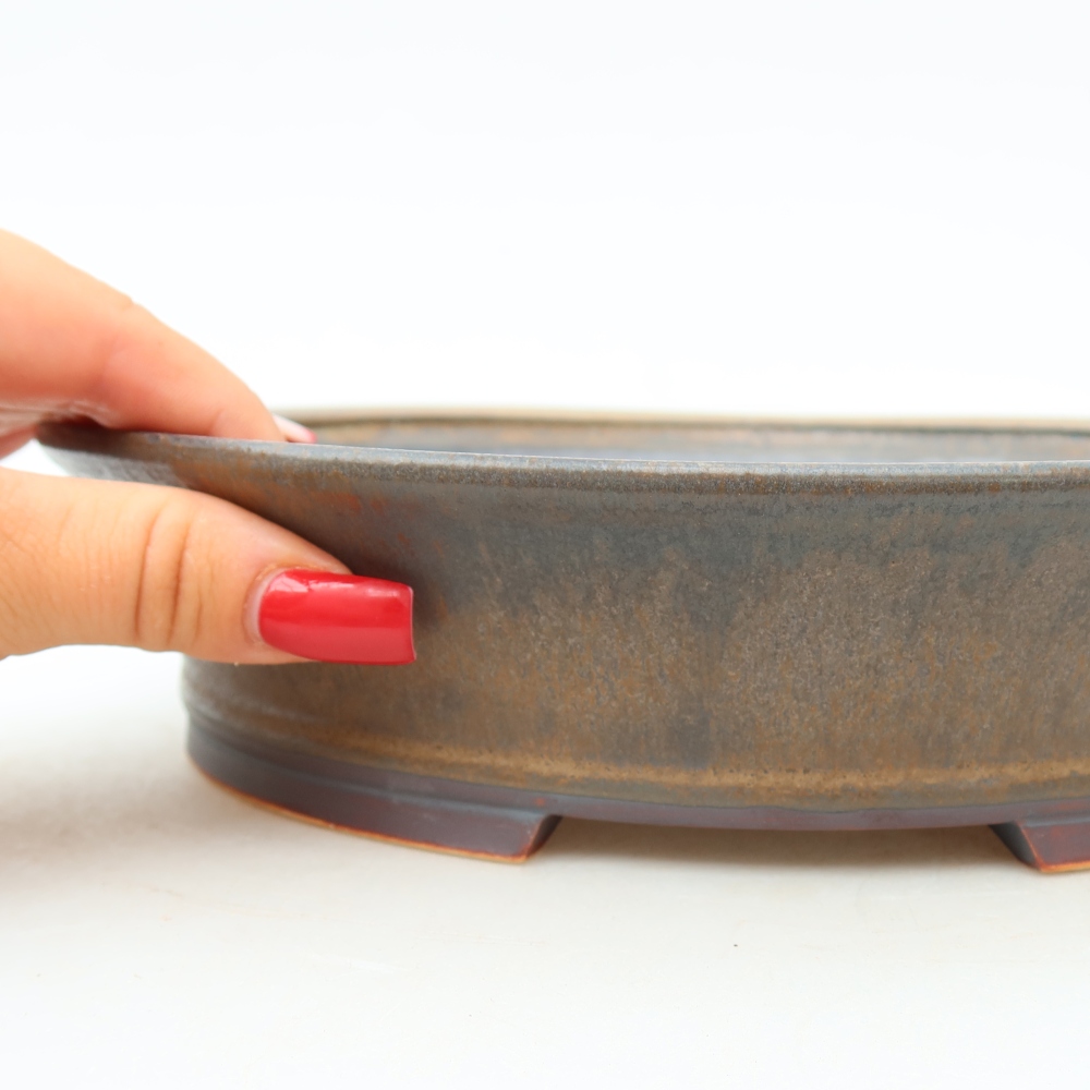 Vaso da bonsai in ceramica 24 x 21,5 x 5,5 cm, colore marrone