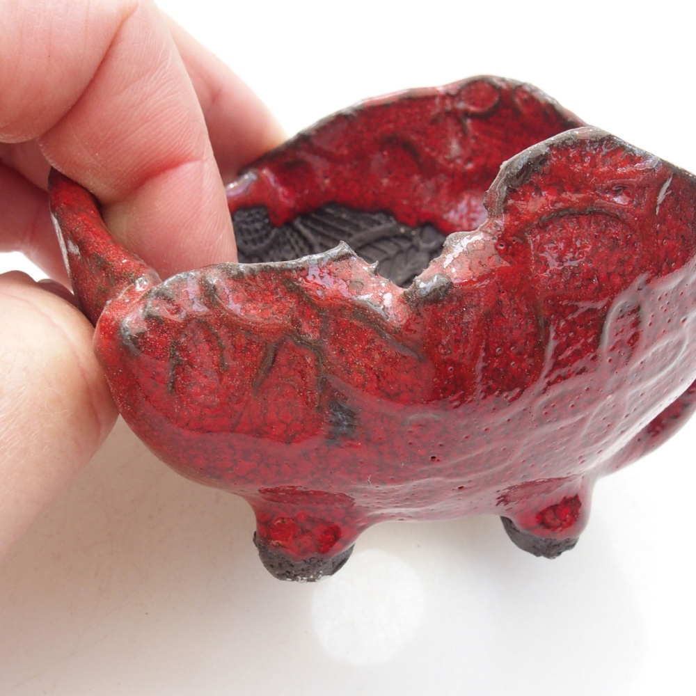 Guscio in ceramica 8 x 7,5 x 5,5 cm , colore rosso