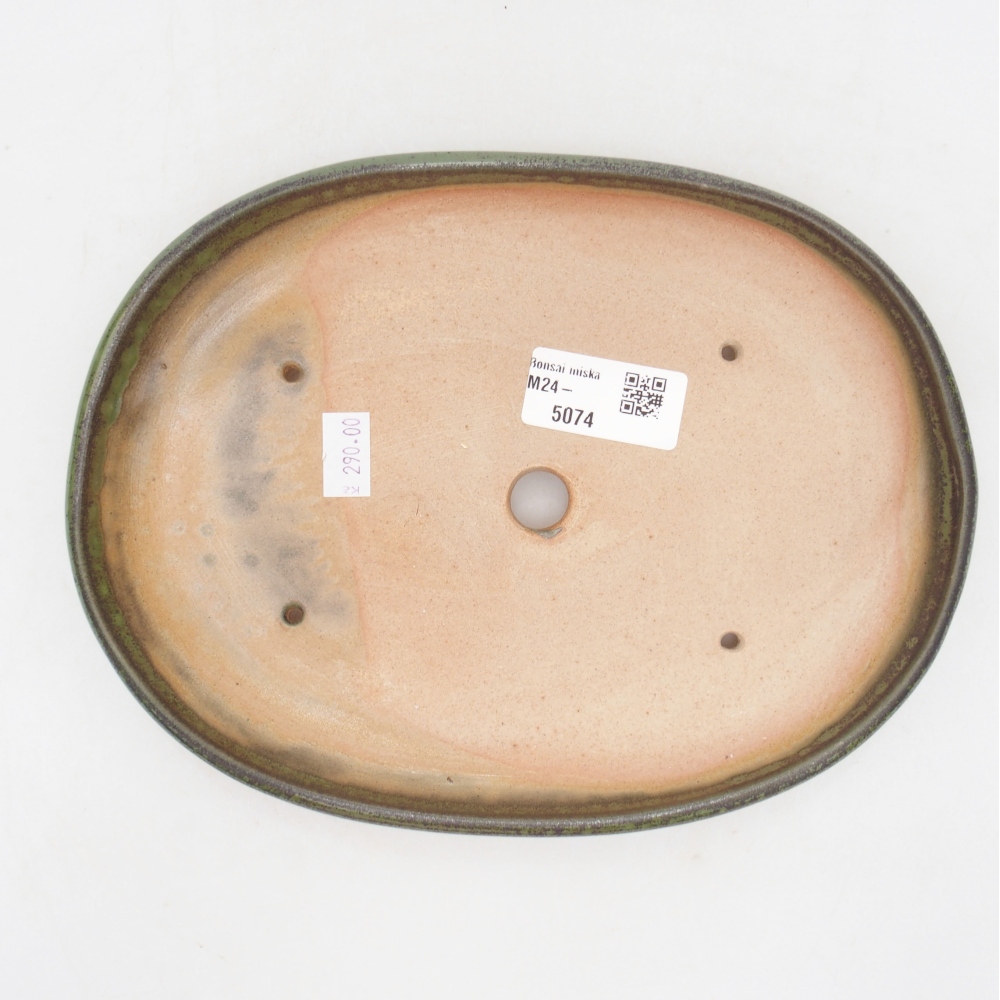 Ciotola bonsai in ceramica 22 x 16,5 x 3 cm, verde