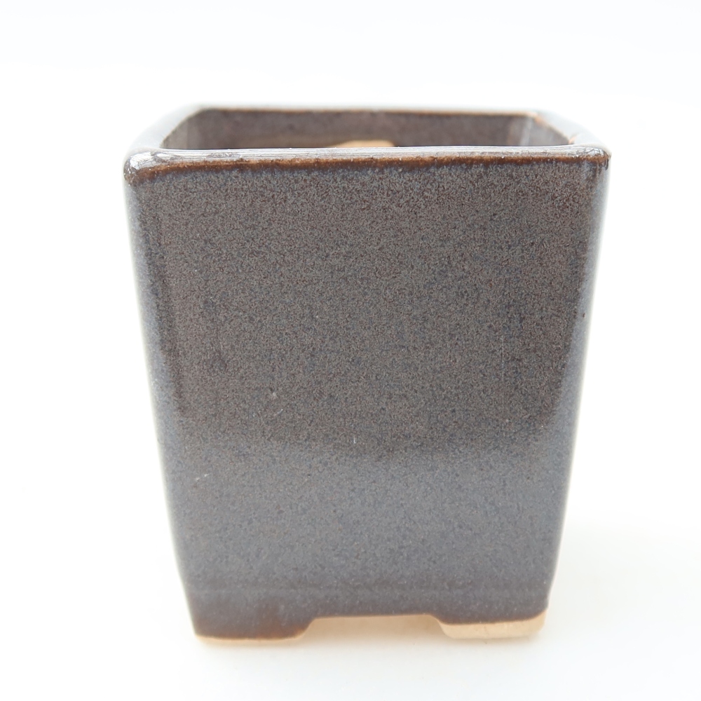 Vaso da bonsai in ceramica 4,5 x 4,5 x 5 cm, colore grigio