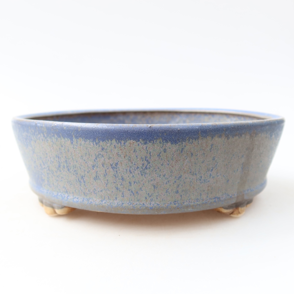 Vaso da bonsai in ceramica 15,5 x 15,5 x 5 cm, colore blu