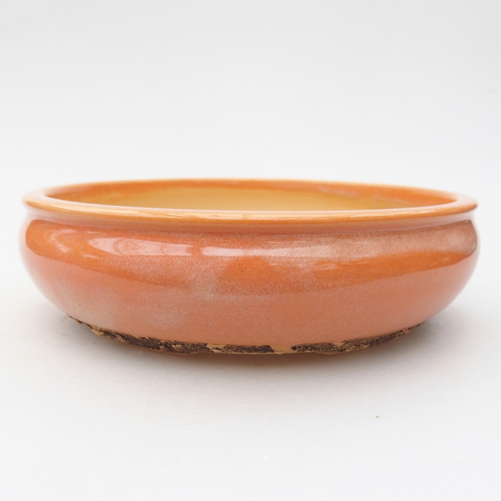Ciotola per bonsai in ceramica 17,5 x 17,5 x 5 cm, arancione