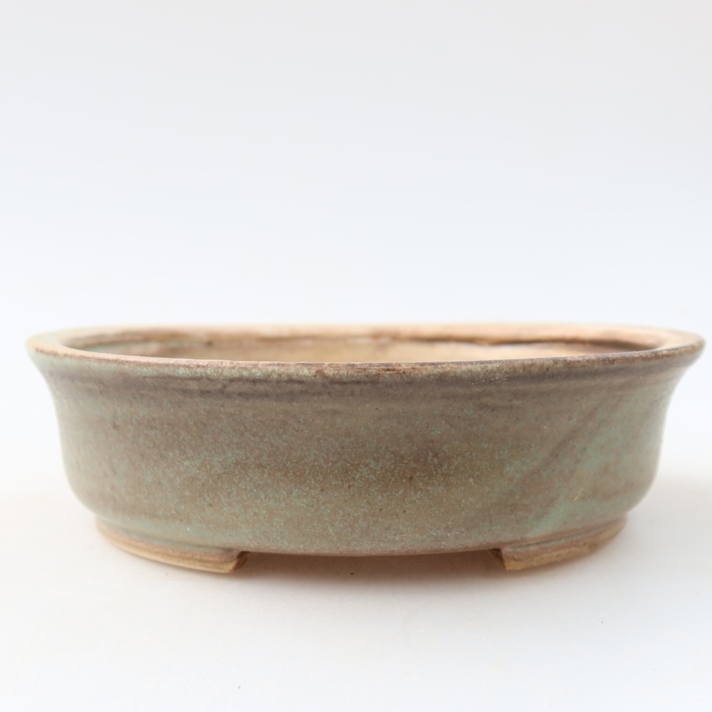Vaso da bonsai in ceramica 12,5 x 11,5 x 3,5 cm, colore verde