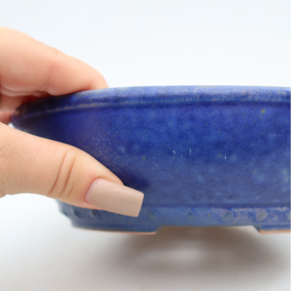 Ciotola bonsai in ceramica 18 x 18 x 5,5 cm, colore blu