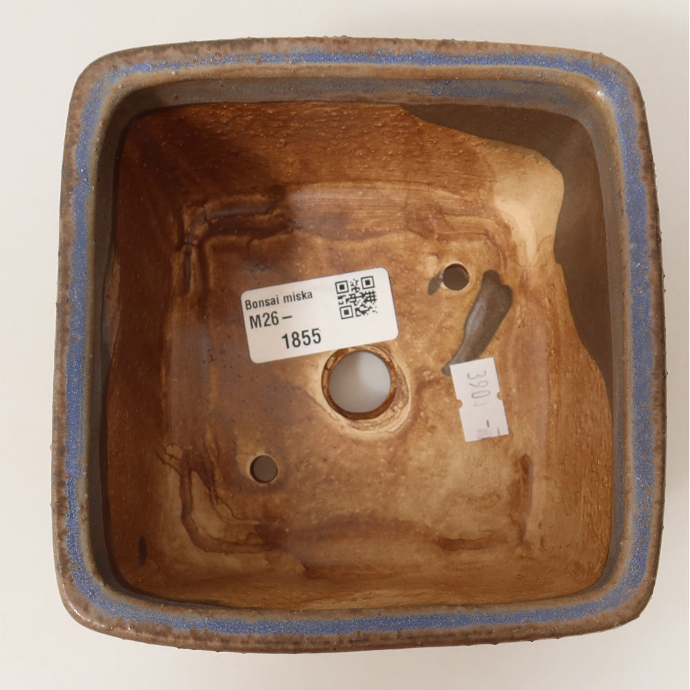 Vaso da bonsai in ceramica 13 x 13 x 8 cm, colore blu