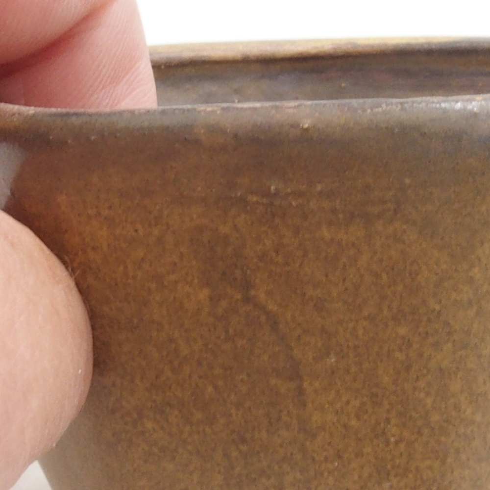 Ciotola per bonsai in ceramica 10 x 8,5 x 4 cm, marrone