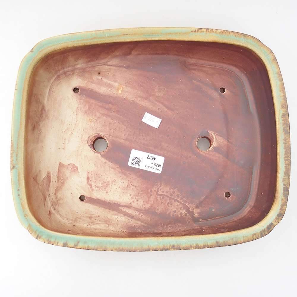 Ciotola per bonsai in ceramica 29 x 23,5 x 7 cm, verde