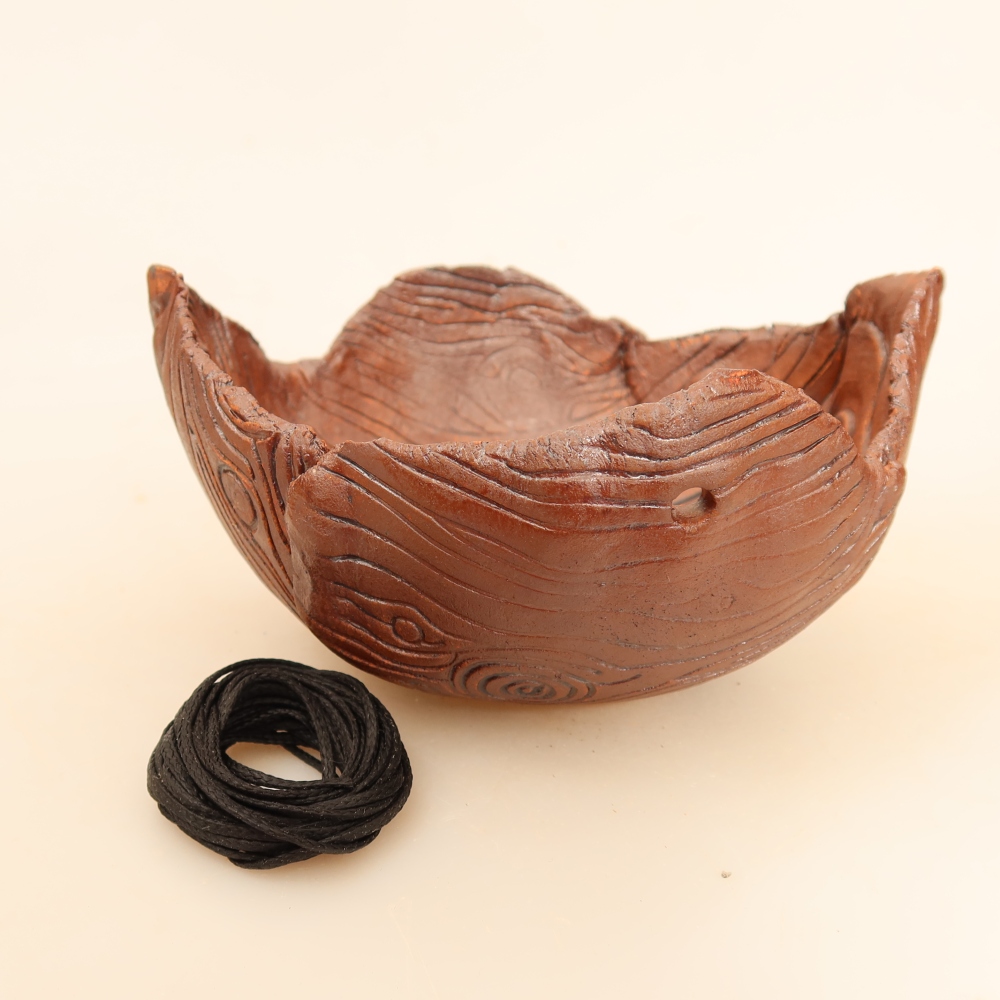 Contenitore in ceramica per Kokedama 13 x 11,5 x 6,5 cm, colore marrone