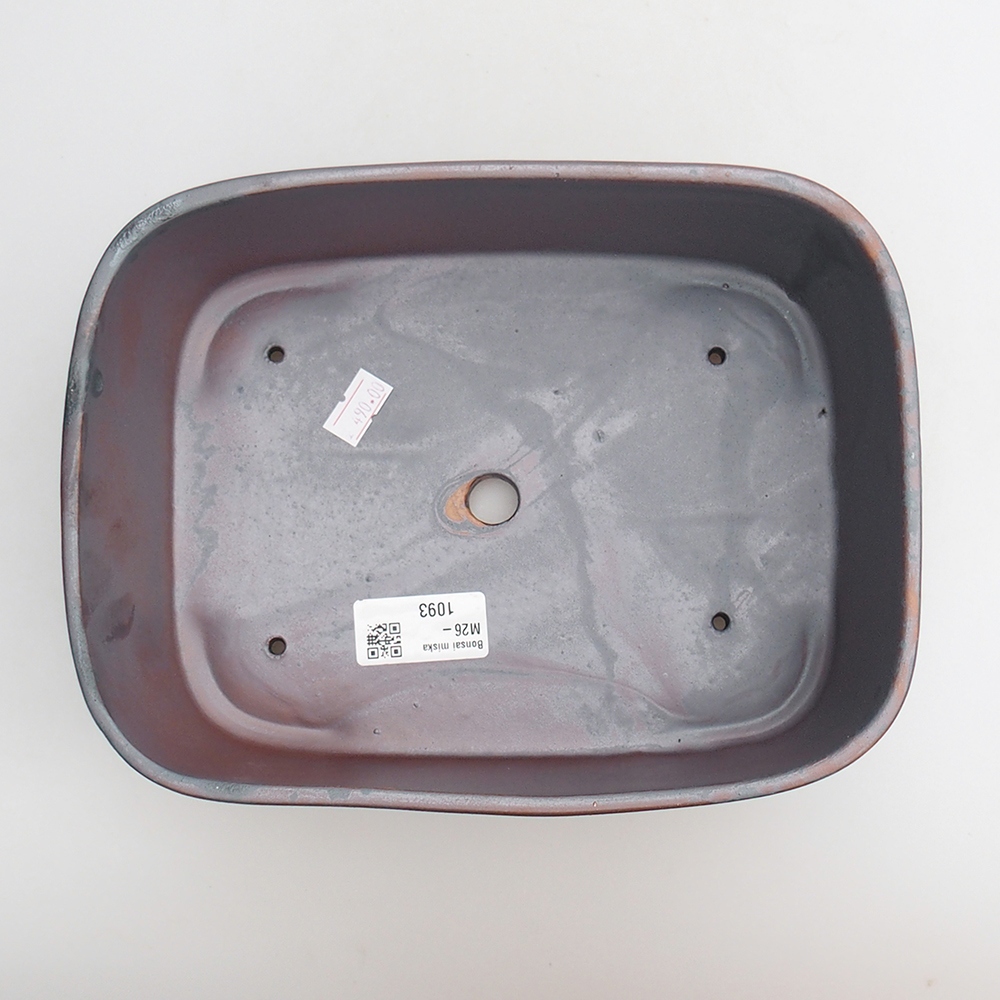 Ciotola bonsai in ceramica 23 x 17 x 7,5 cm, colore metallo