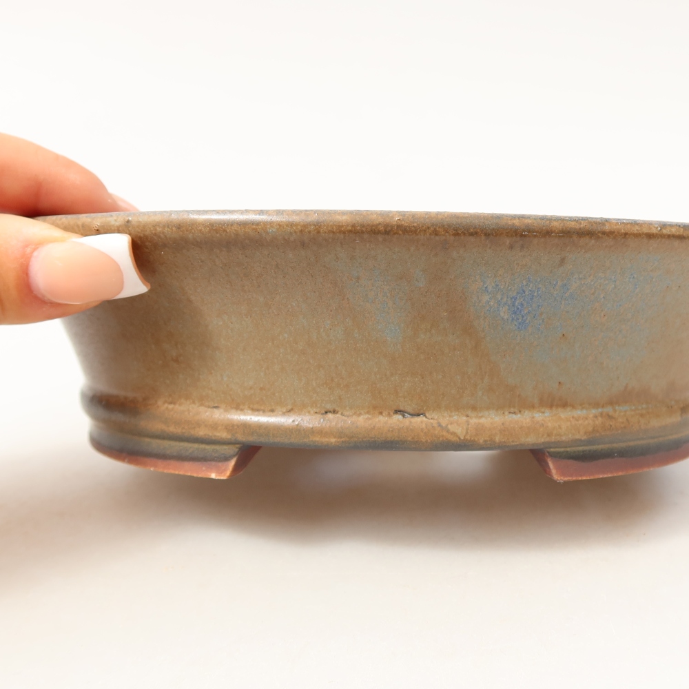 Vaso da bonsai in ceramica 17,5 x 16,5 x 5 cm, colore blu