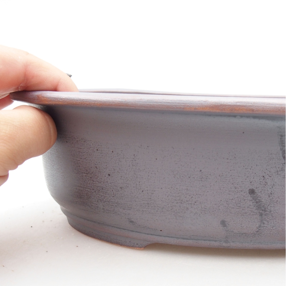 Ciotola bonsai in ceramica 23 x 19,5 x 7 cm, colore metallo