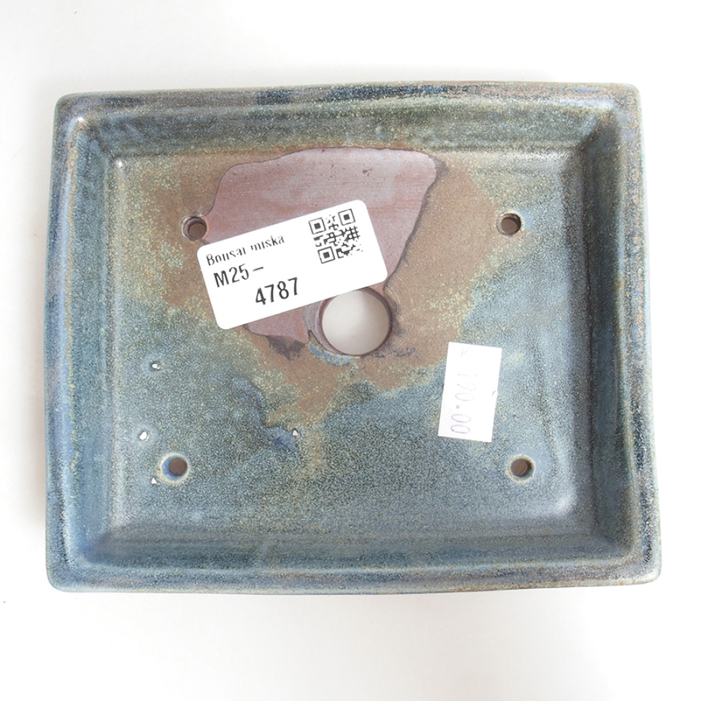 Ciotola bonsai in ceramica 13 x 11 x 2,5 cm, grigio