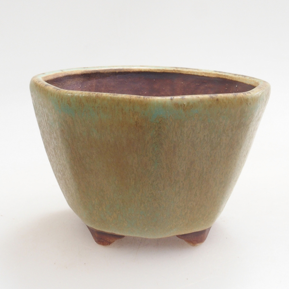 Ciotola per bonsai in ceramica 10 x 8,5 x 4 cm, marrone