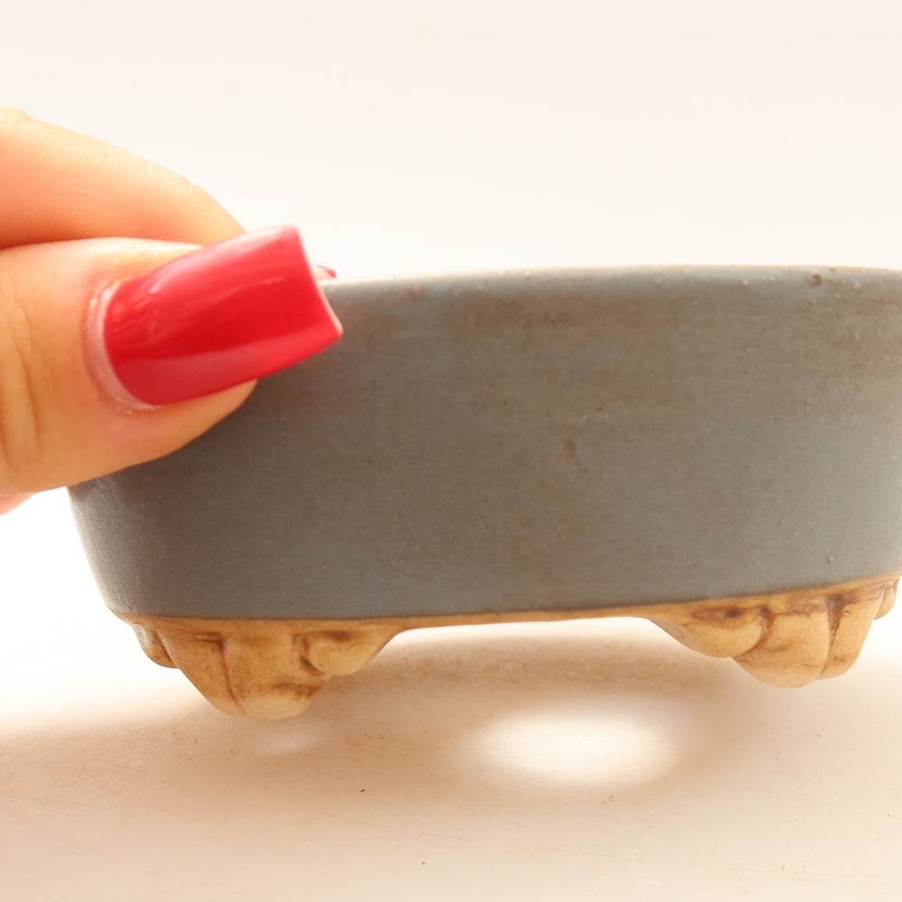 Vaso in ceramica per bonsai 9,5 x 8 x 4 cm, colore blu