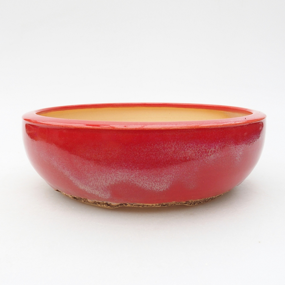 Ciotola per bonsai in ceramica 18 x 18 x 5,5 cm, colore rosso