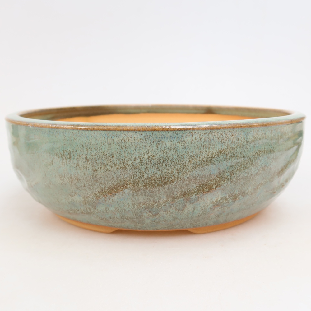 Ciotola per bonsai in ceramica 22,5 x 22,5 x 7 cm, verde