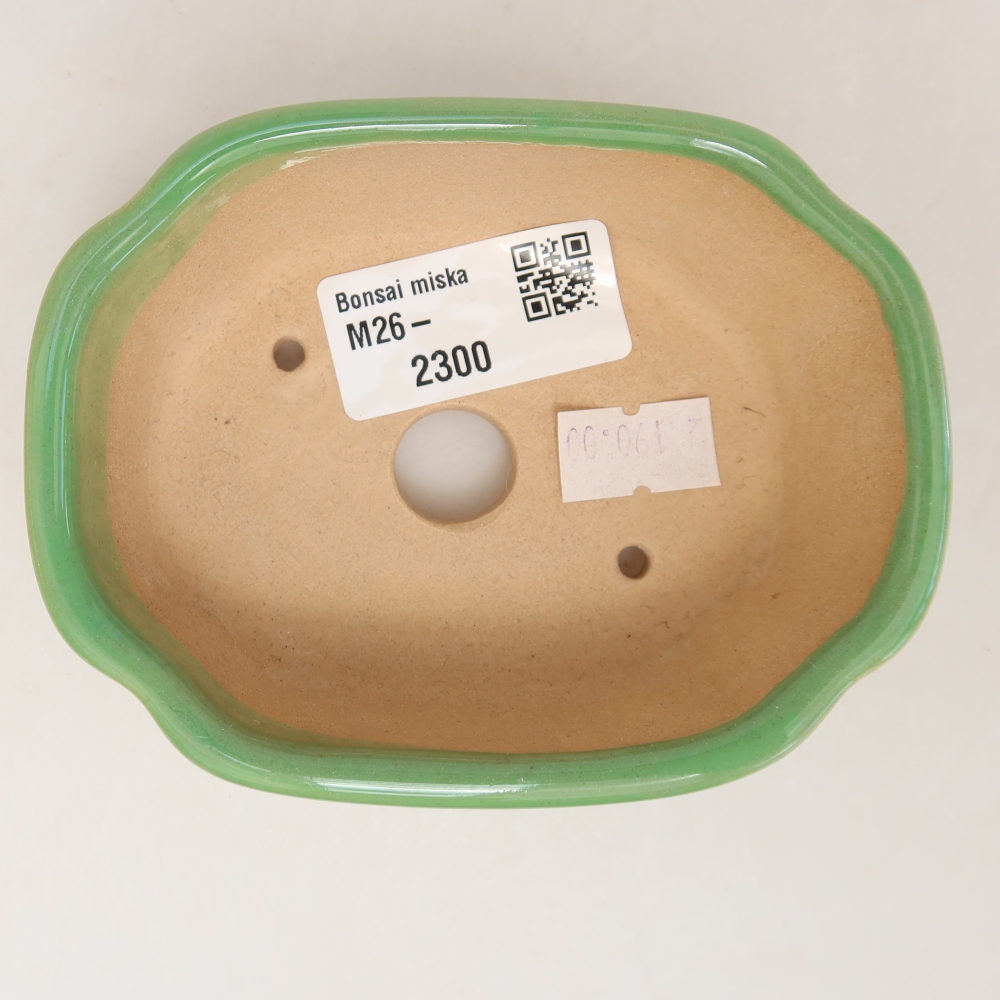Vaso in ceramica per bonsai 10,5 x 8 x 4 cm, colore verde
