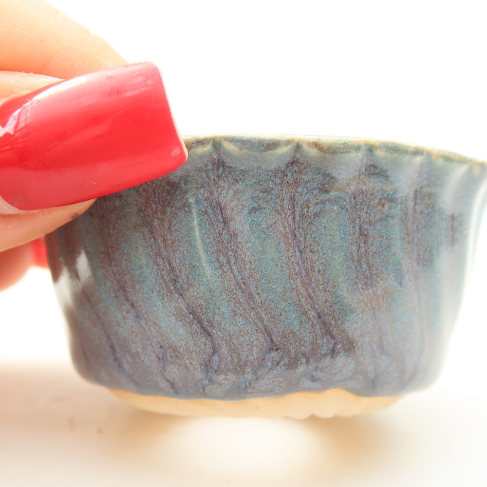 Vaso da bonsai in ceramica 5,5 x 5,5 x 3 cm, colore grigio