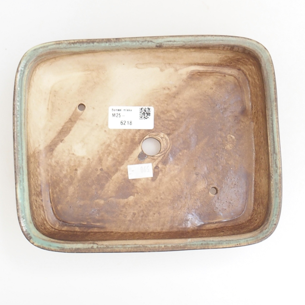 Ciotola per bonsai in ceramica 21,5 x 17,5 x 5,5 cm, verde