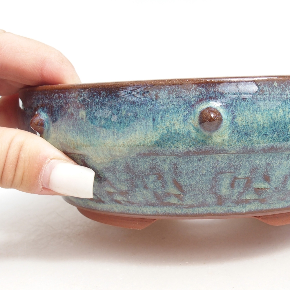 Ciotola bonsai in ceramica 16 x 16 x 5 cm, colore blu