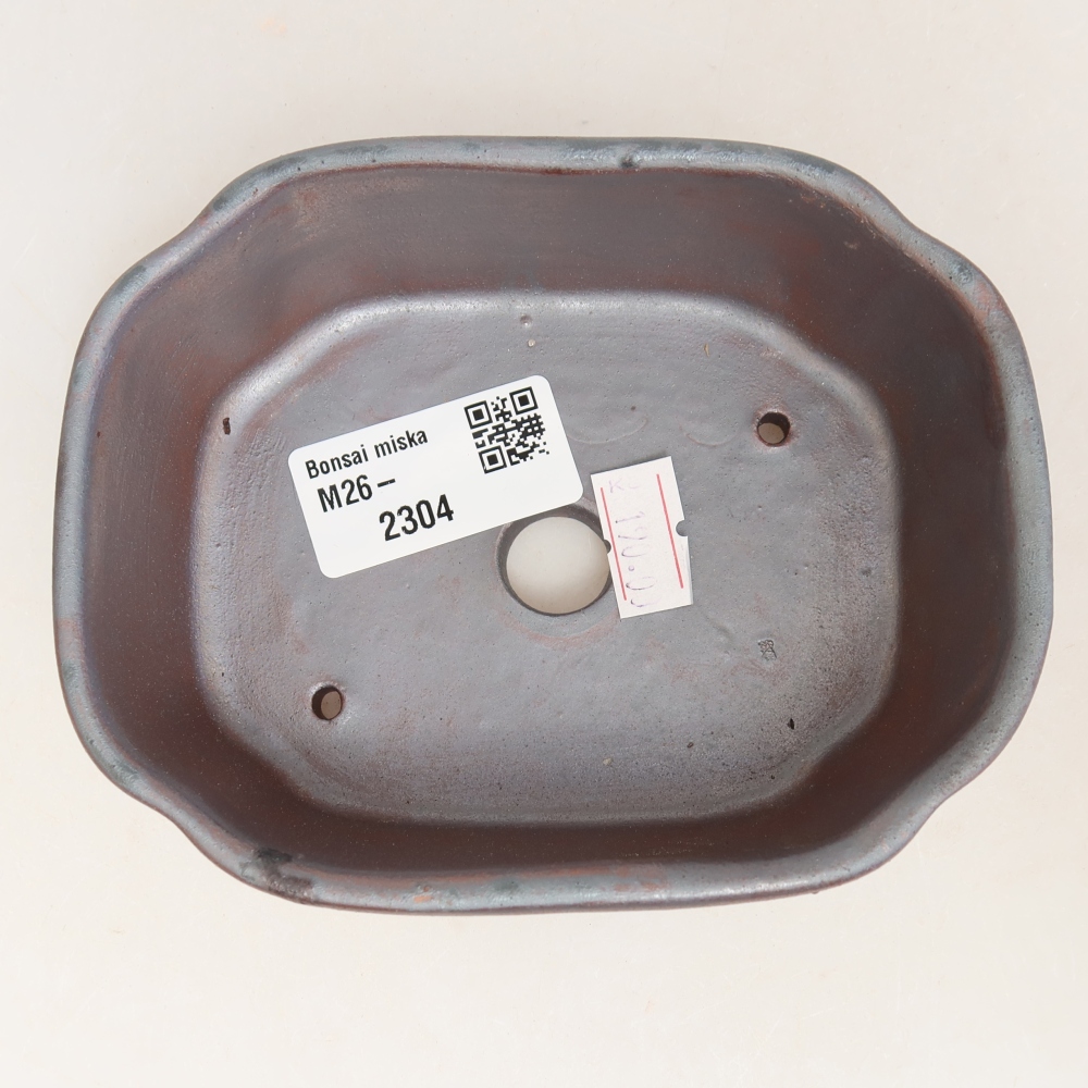 Vaso da bonsai in ceramica 12,5 x 10 x 4,5 cm, colore metallizzato
