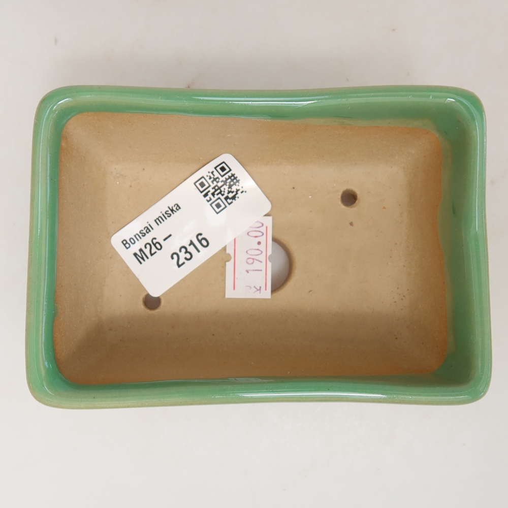 Vaso da bonsai in ceramica 10,5 x 7 x 4,5 cm, colore giallo