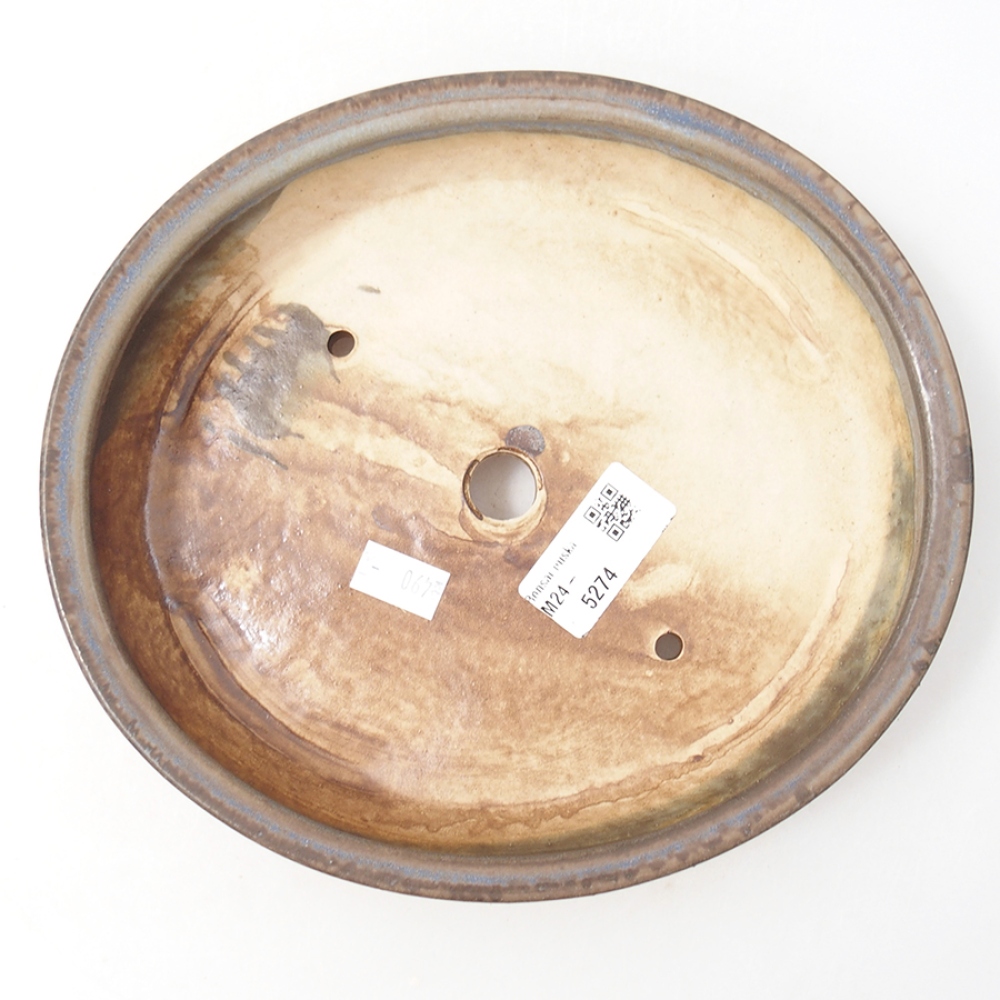 Ciotola bonsai in ceramica 20,5 x 18,5 x 4,5 cm, colore blu