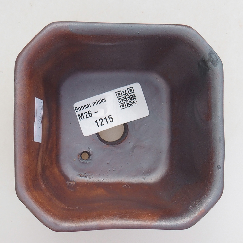 Ciotola bonsai in ceramica 10 x 10 x 6 cm, colore metallo