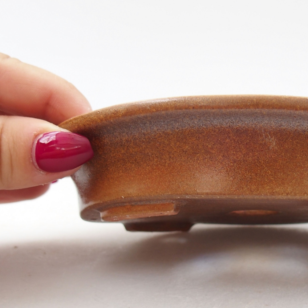 Ciotola per bonsai in ceramica 13 x 11 x 3 cm, marrone