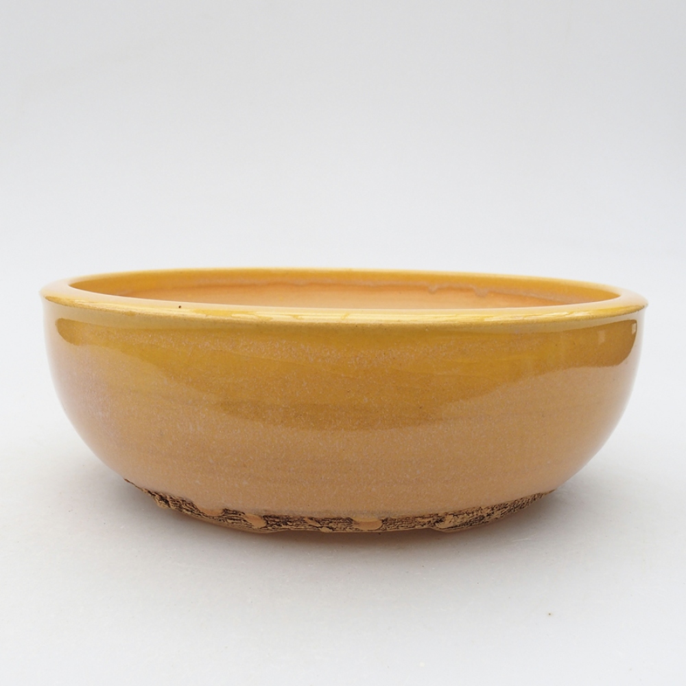Ciotola per bonsai in ceramica 18,5 x 18,5 x 6 cm, giallo