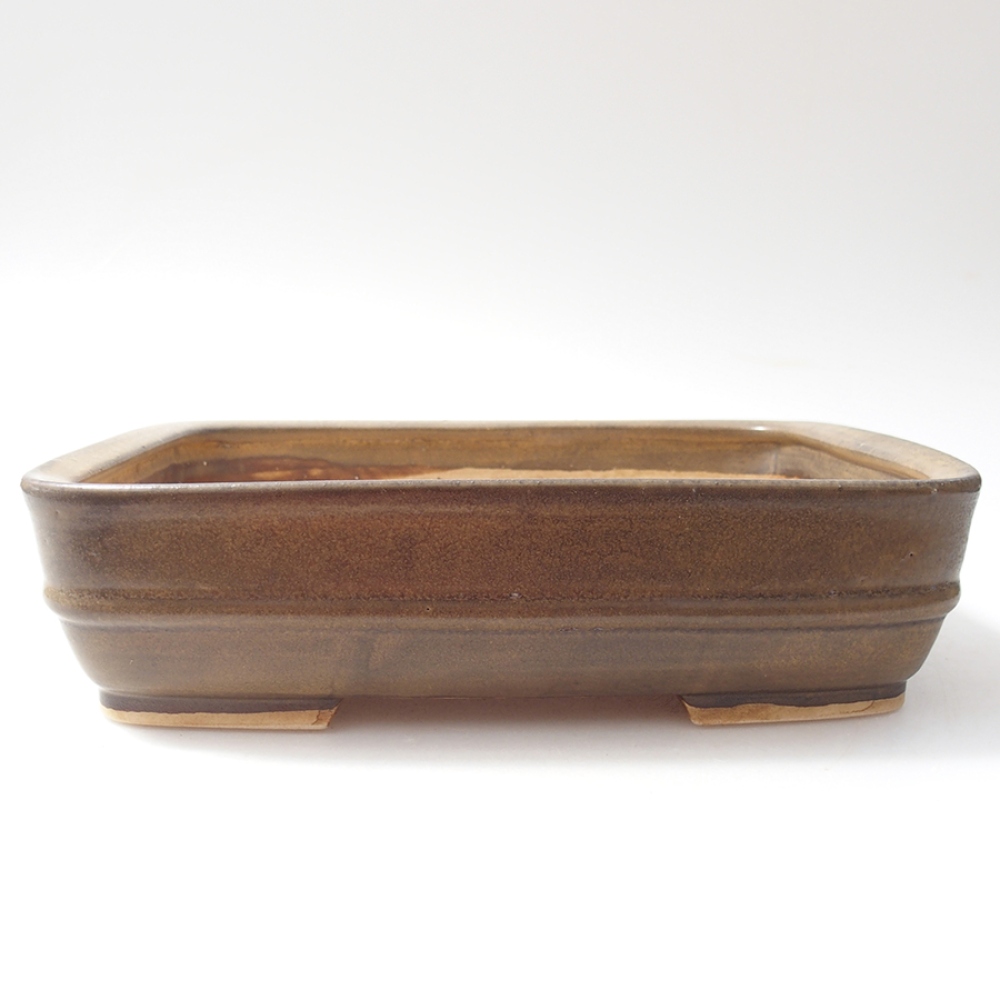 Ciotola bonsai in ceramica 22 x 19 x 5,5 cm, marrone
