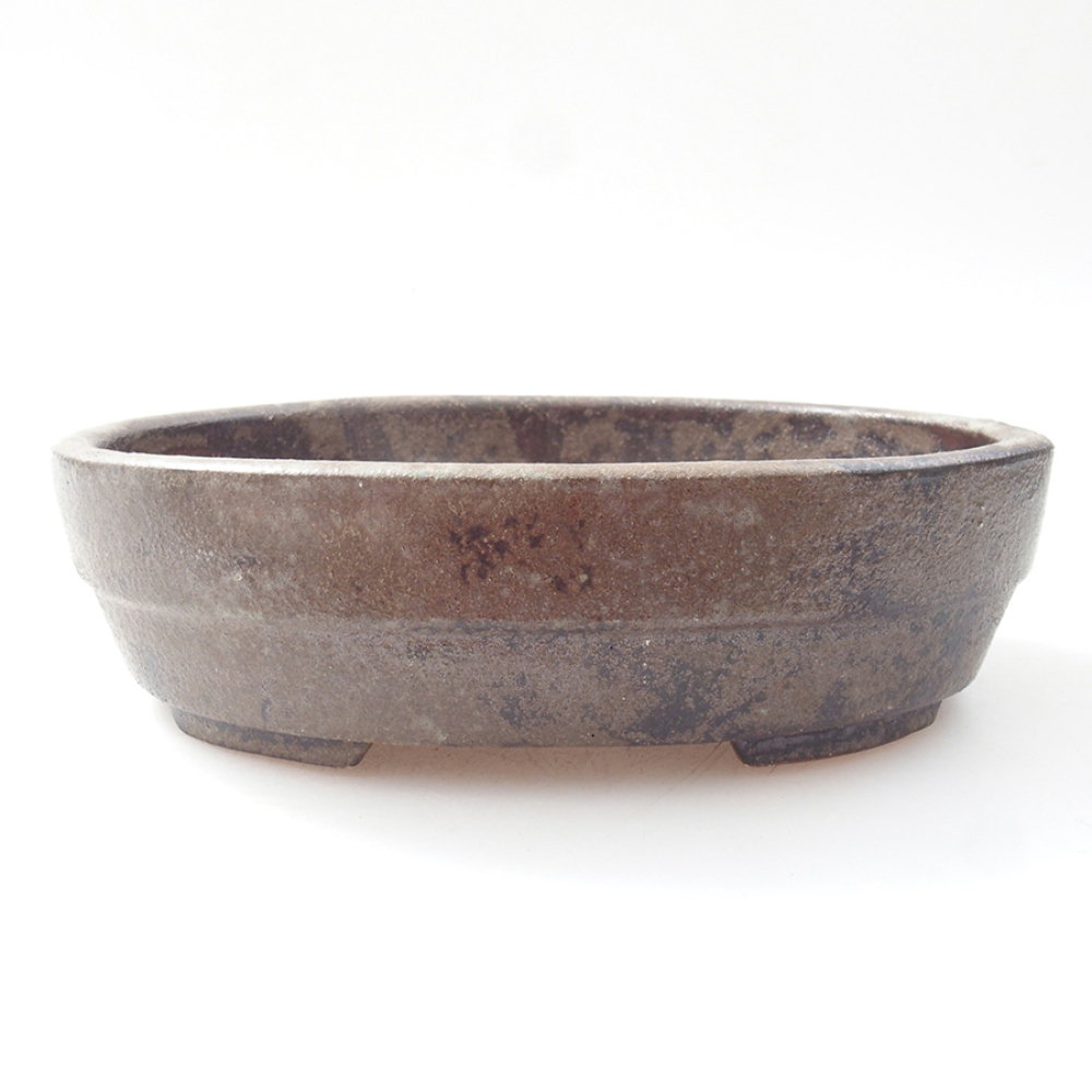 Ciotola per bonsai in ceramica 13,5 x 10,5 x 3,5 cm, marrone