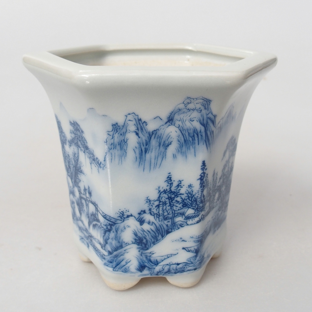 Ciotola per bonsai in ceramica 10 x 9 x 9 cm, colore bianco