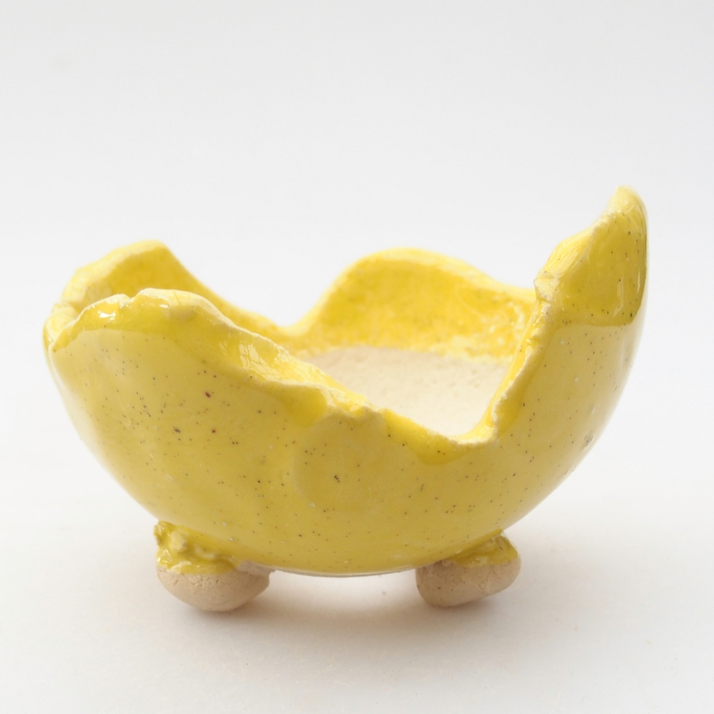 Conchiglia in ceramica 8,5 x 8,5 x 6 cm , giallo