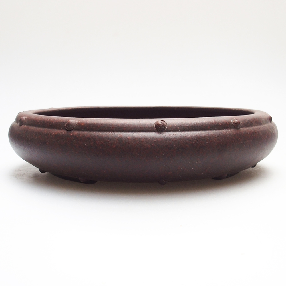 Ciotola 22 x 22 x 5 cm marrone-rosso