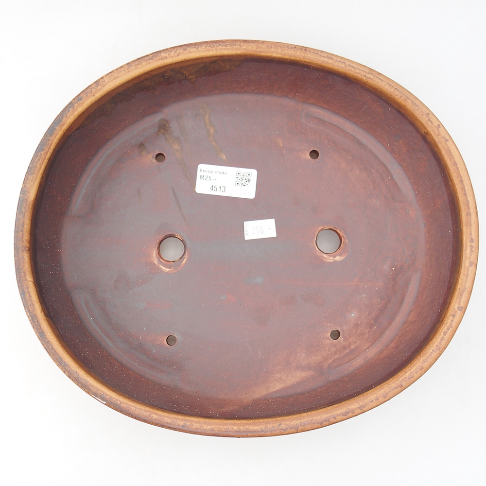 Ciotola per bonsai in ceramica 24 x 28 x 6 cm, marrone
