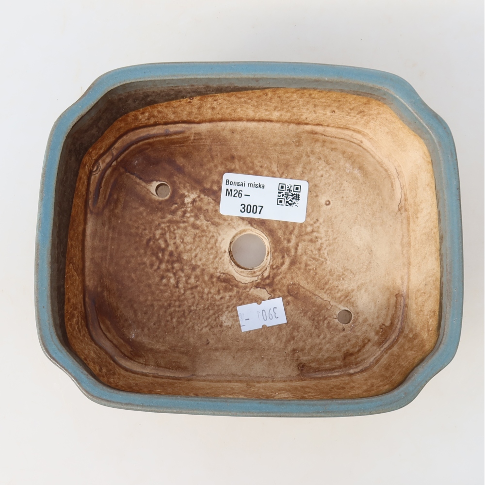 Vaso da bonsai in ceramica 17,5 x 14,5 x 5 cm, colore blu