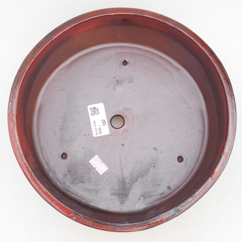 Ciotola per bonsai in ceramica 24,5 x 24,5 x 7 cm, colore rosso