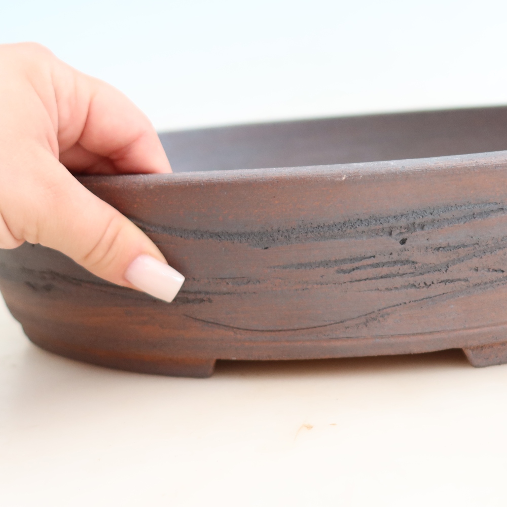 Vaso da bonsai in ceramica 37,5 x 30 x 7 cm, colore marrone