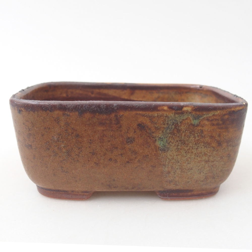 Ciotola per bonsai in ceramica 12,5 x 9,5 x 5 cm, marrone