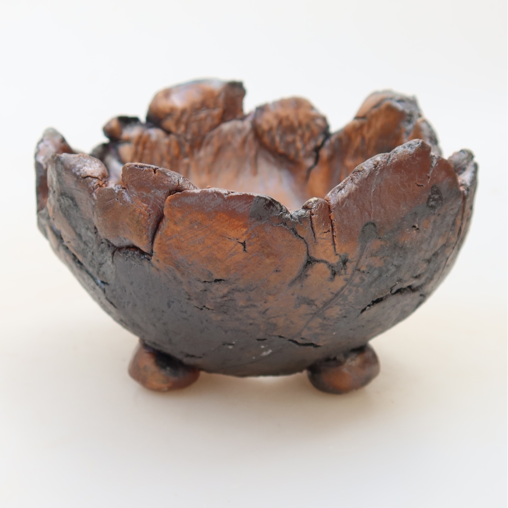 Guscio in ceramica 10,5 x 10,5 x 7 cm, colore marrone